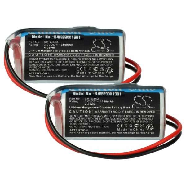 Bateria vhbw CR-2/3AZ para Sistemas de Alarme Verisure e ENiQ - 1350 mAh 3V