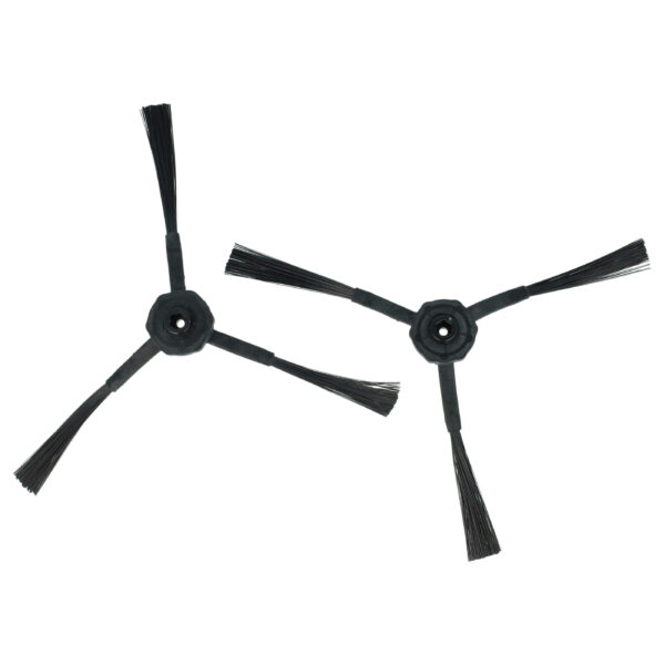 2x Escova Lateral para Robô Aspirador iLife, Ecovacs, Haier, Ariete - 3 Braços, Preta
