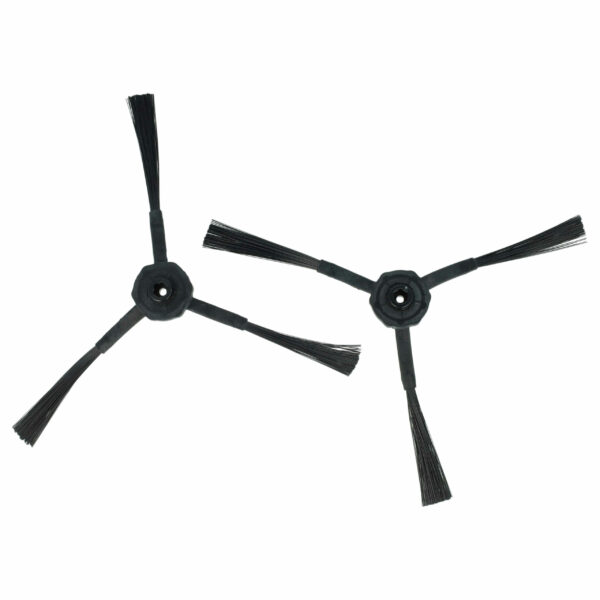 2x Escova Lateral para Robô Aspirador iLife, Ecovacs, Haier, Ariete - 3 Braços, Preta