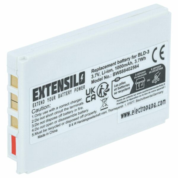 Bateria para Telemóvel Nokia BLD-3 - 1000 mAh 3.7 V Li-Ion EXTENSILO