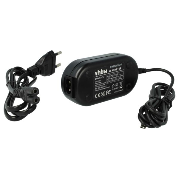 Adaptador de Alimentação vhbw para Câmara Panasonic DMW-AC5 - 2 m, 5.1 V 1.1 A