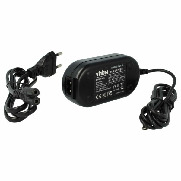 Adaptador de Alimentação vhbw para Câmara Panasonic DMW-AC5 - 2 m, 5.1 V 1.1 A