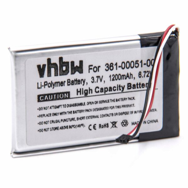 Bateria vhbw para GPS Garmin 361-00051-01 / 361-00051-12 - 1200mAh, 3.7V