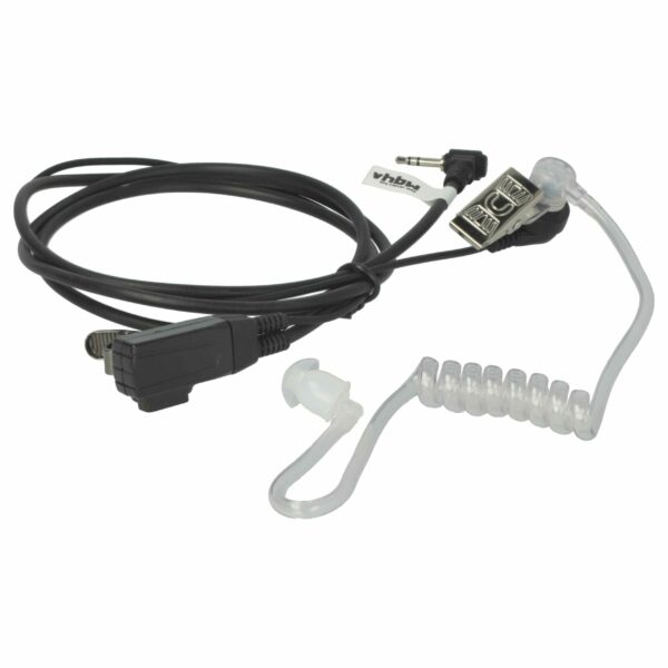 Auricular de Segurança para Motorola T280 com Botão de Chamada, Clip de Montagem e Cabo Phono - vhbw