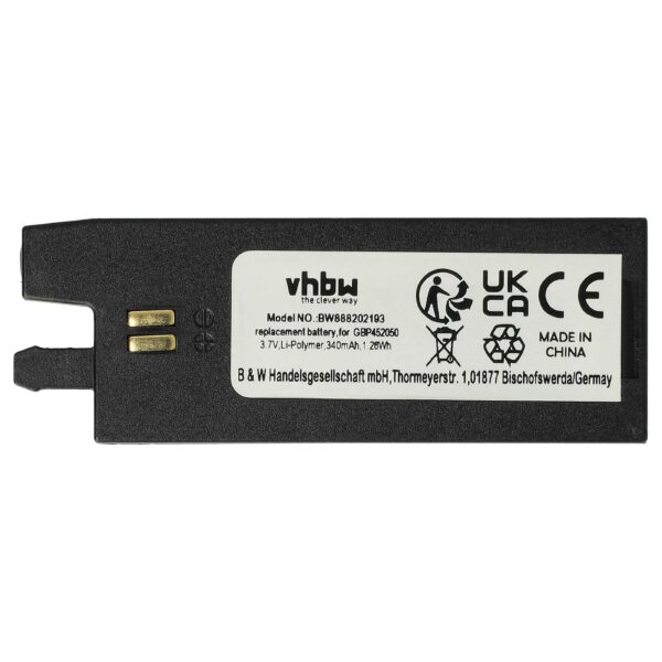 Bateria de Substituição para Afinador Gibson vhbw - 340 mAh 3.7 V Li-polymer