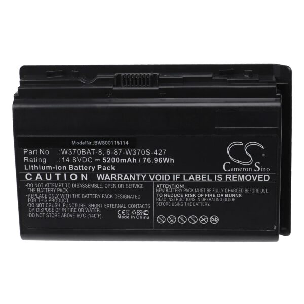 Bateria para Portátil vhbw 5200 mAh 14.8 V Li-Ion - Compatível 6-87-W370S-427, W370BAT-8