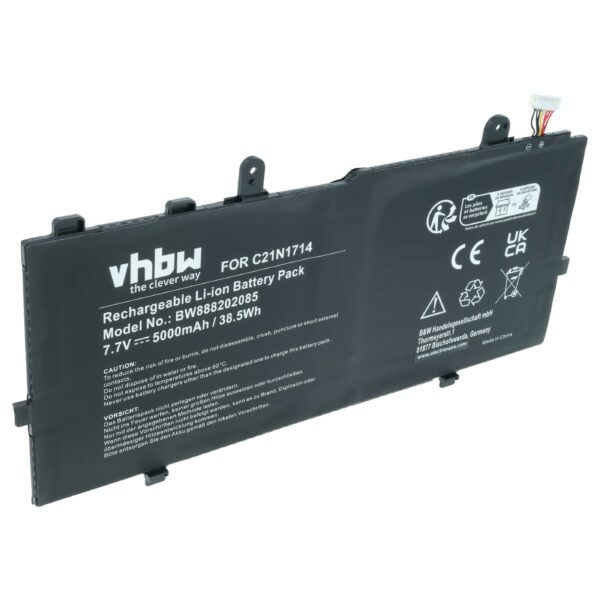 Bateria para Portátil vhbw para Asus C21N1714 5000 mAh 7.7 V