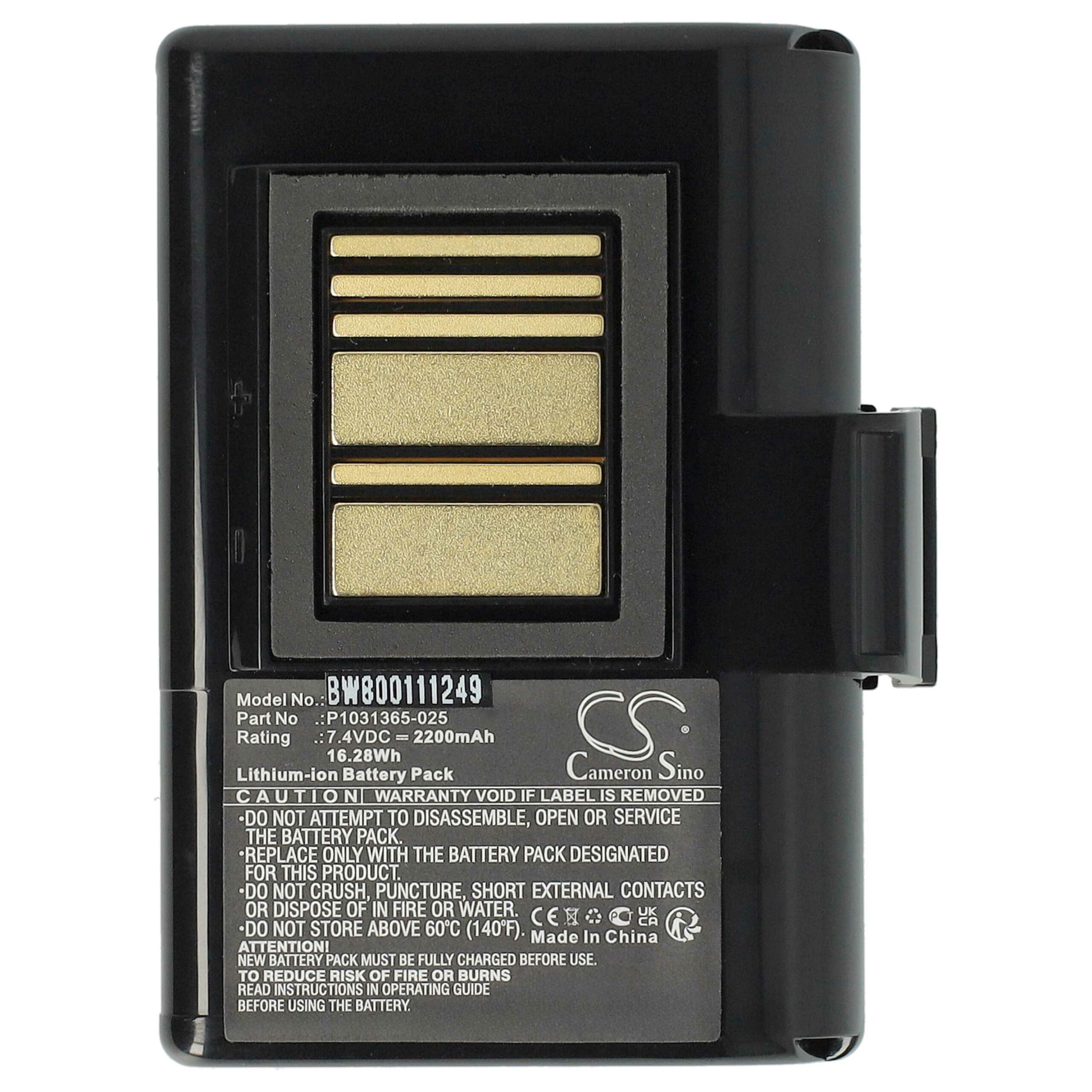 Bateria vhbw para Impressora Zebra - 5 Unidades, 2200 mAh, 7.4 V Li-Ion - Image 3