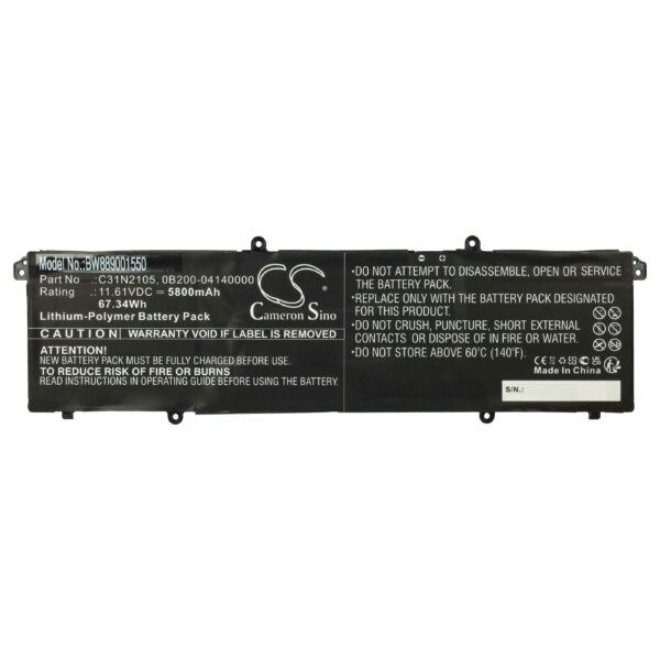 Bateria para Portátil vhbw substitui Asus C31N2105 - 5800 mAh, 11.61 V