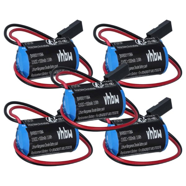 Bateria vhbw 3V 900mAh Li-MnO2 para Controlador Industrial Siemens (Pack 5)