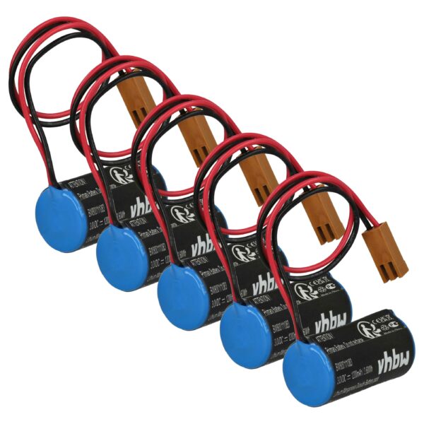 Bateria vhbw 3V Li-MnO2 1200 mAh para Robôs Industriais GE Fanuc Panasonic (5 unidades)