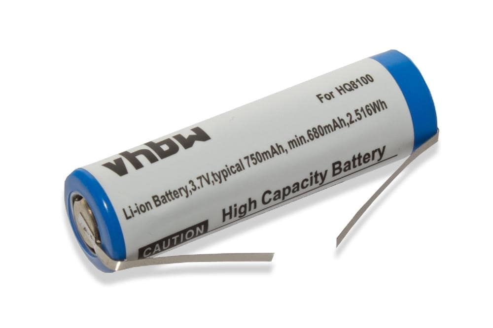 Bateria de Substituição vhbw para Philips Raspadiça Elétrica - 750 mAh 3.7 V Li-Ion