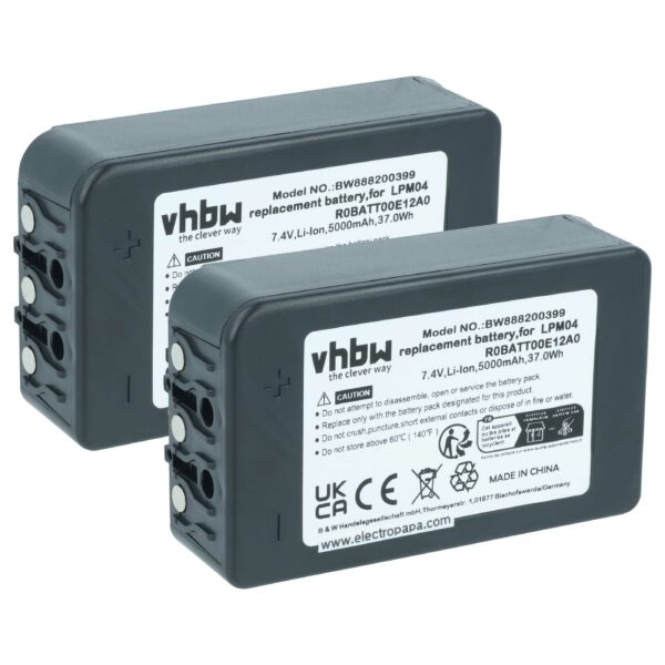 2x Bateria de Substituição para Controlo Remoto Industrial Autec R0BATT00E12A0, LPM04 - 5000 mAh