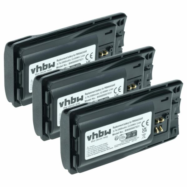 Bateria vhbw 3x para Rádios Motorola PMLN6394A, MNN4453AR, PMNN4434 - 3500 mAh 3.7V Li-Ion