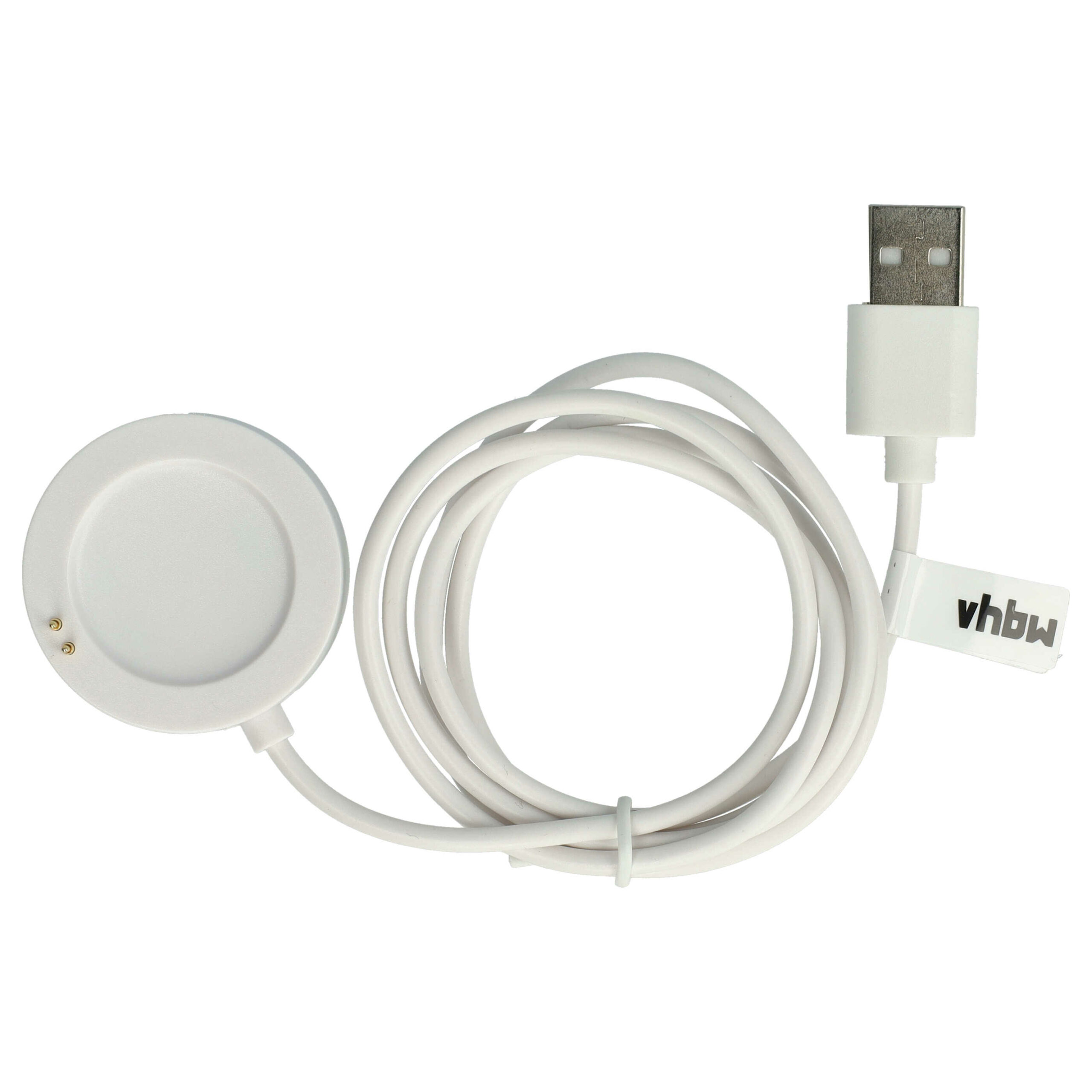 Base de Carregamento USB vhbw para Smartwatch Xiaomi Watch S2 42mm, 46mm - 102 cm, Branco