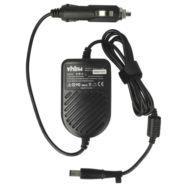 Carregador de Portátil para Automóvel vhbw 18,5V 3,5A - Compatível HP (391173-001)