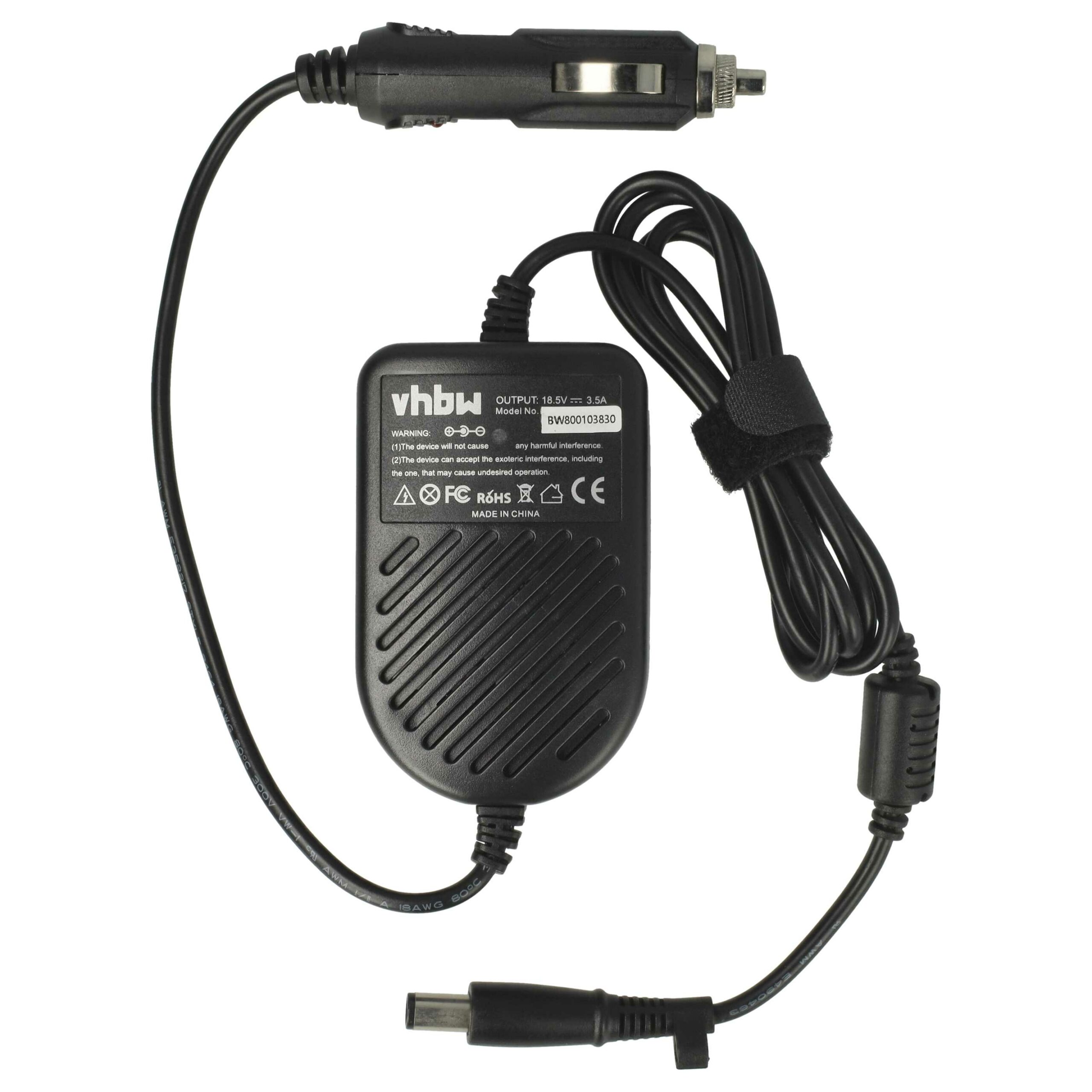 Carregador de Portátil para Automóvel vhbw 18,5V 3,5A - Compatível HP (391173-001)
