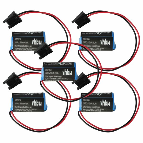 Bateria vhbw 5x para Controlador Industrial Mitsubishi - 1700mAh 3.6V Li-MnO2