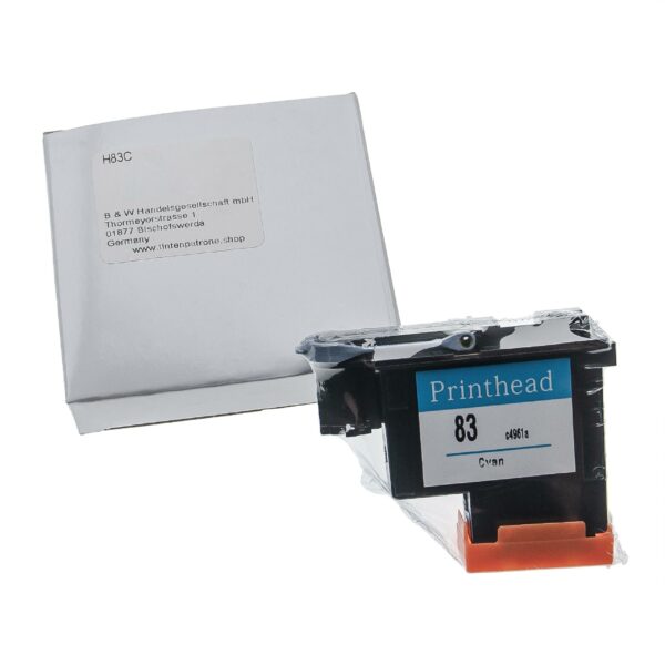 Cabeça de Impressão vhbw para HP DesignJet C4961A - 13 ml, Ciano, Reacondicionada com Kit de Limpeza