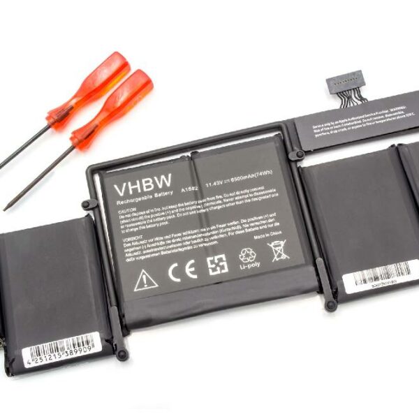 Bateria para Portátil vhbw Compatível com Apple A1582 - 6500 mAh 11.43 V Li-polímero