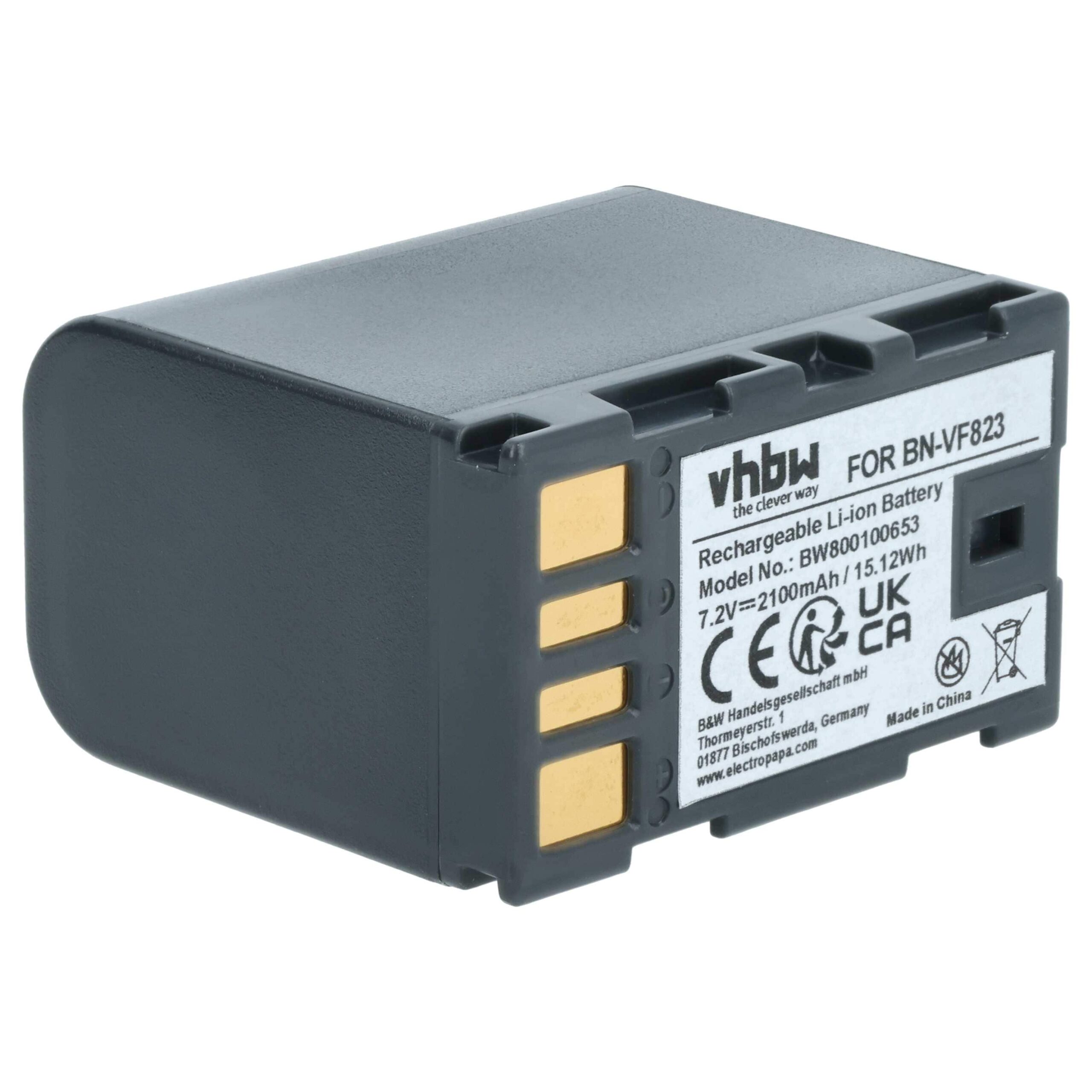 Bateria de Videogâmara vhbw para JVC BN-VF823, BN-VF808, BN-VF815 - 2100 mAh 7.2 V Li-Ion