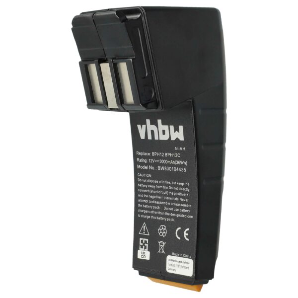 Bateria vhbw compatível com Festo Festool 488438, 486831, 487512, 487701 - 12 V, 3000 mAh, NiMH