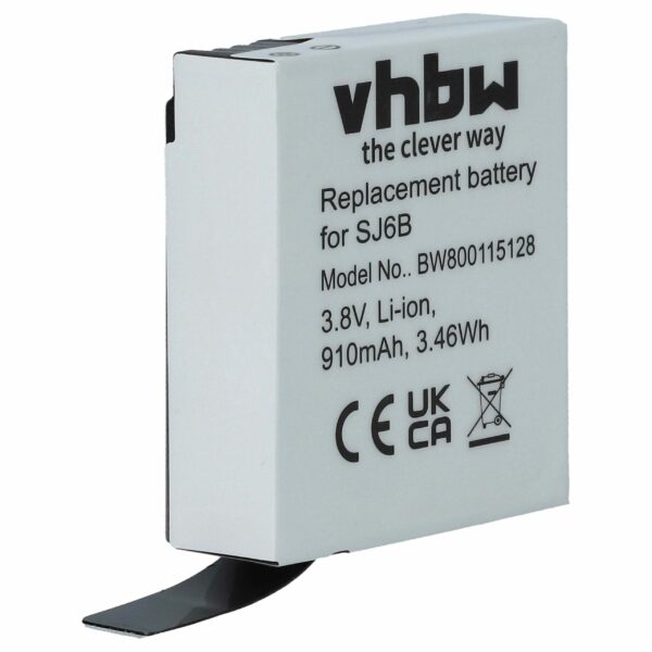 Bateria para Câmara SJCam SJ6B - 910 mAh 3.8 V Li-Ion vhbw