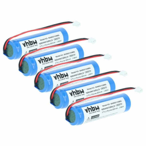 5x Bateria vhbw para Datalogic 90ACC1945, 128000791 - Scanner de Códigos de Barras - 750 mAh 3.7 V