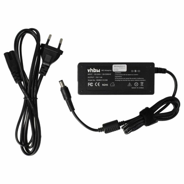 Carregador de Energia para Portátil Toshiba vhbw - Substitui PA2521U, PA2450U, PA3048U, PA2444U - 200 cm, 60 W
