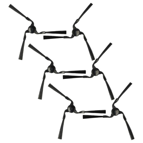 6 Escovas Laterais para Aspirador Robô Miele 9724010, RX1-SB, RX-SB2 - vhbw, 3 Braços, Preto