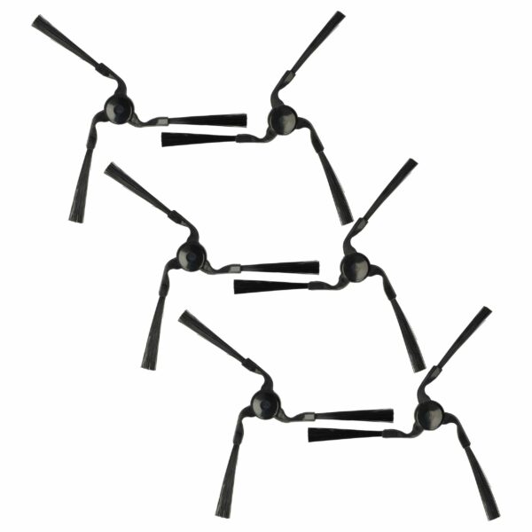 6 Escovas Laterais para Aspirador Robô Miele 9724010, RX1-SB, RX-SB2 - vhbw, 3 Braços, Preto