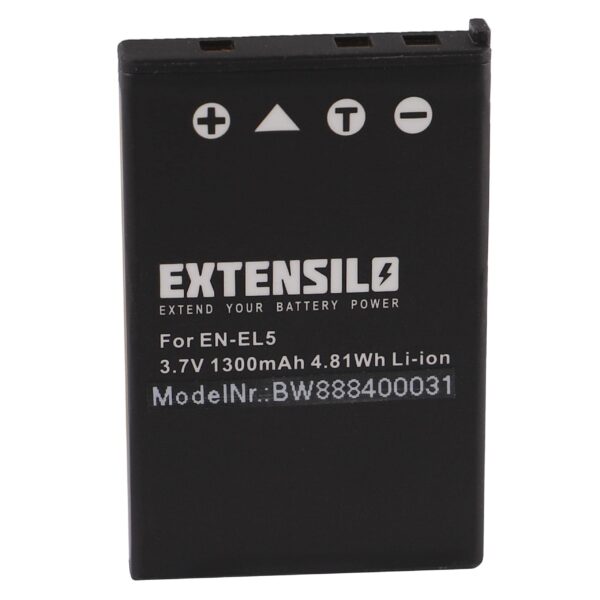 Bateria EXTENSILO EN-EL5 para Nikon - 1300mAh, 3.7V, Li-Ion