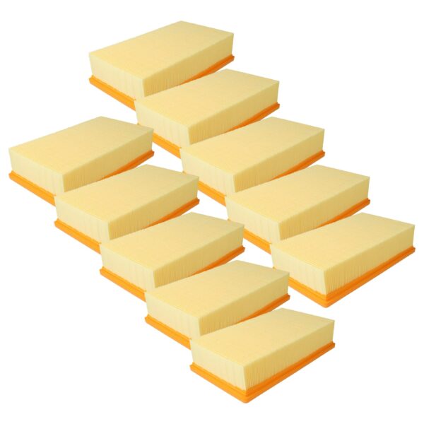10 Filtros Plissados Planos vhbw para Bosch GAS 35, Kärcher NT 30/1, NT 35/1, NT 40/1, Würth ISS 35