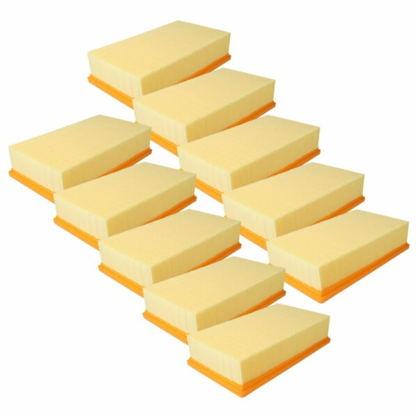10 Filtros Plissados Planos vhbw para Bosch GAS 35, Kärcher NT 30/1, NT 35/1, NT 40/1, Würth ISS 35