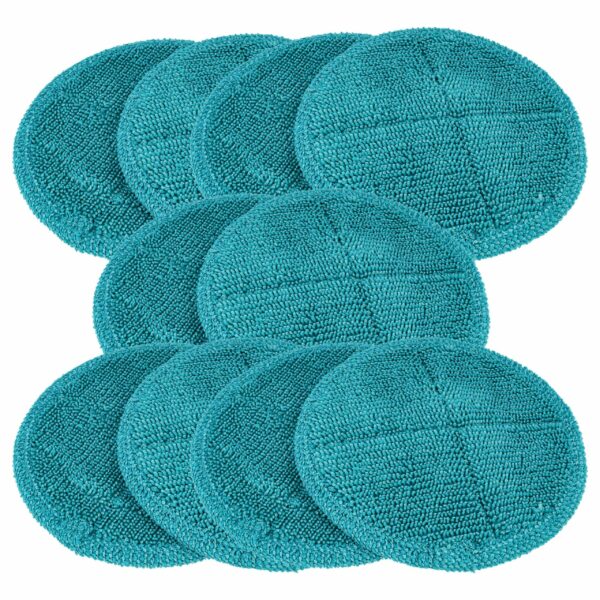 Pack 10x Cabeças de Mopa vhbw compatível Clean Maxx 08934 - poliéster/poliamida, turquesa