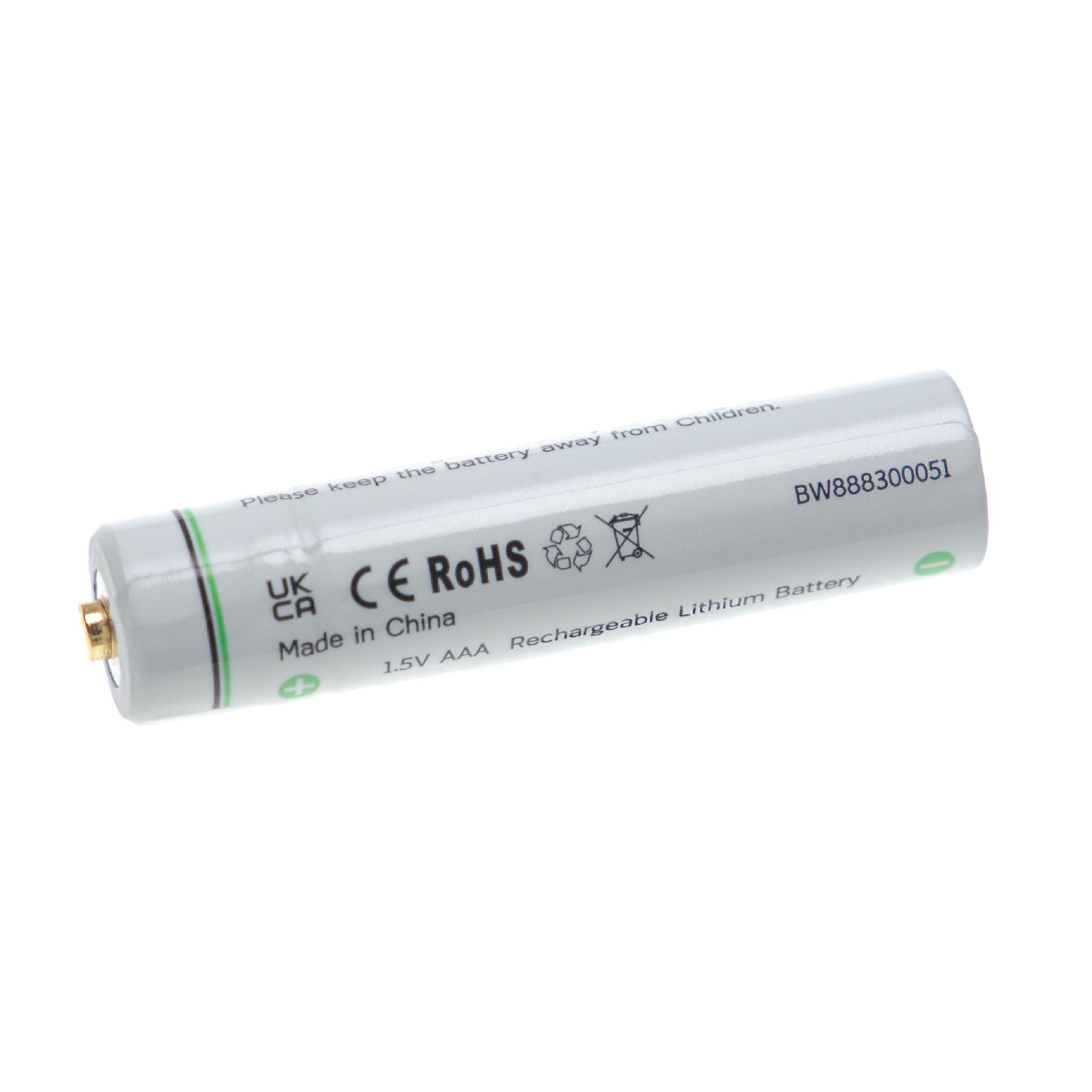 Bateria vhbw Micro AAA (HR03) Li-Ion 280 mAh 1,5 V com Conexão Micro-USB - Image 2