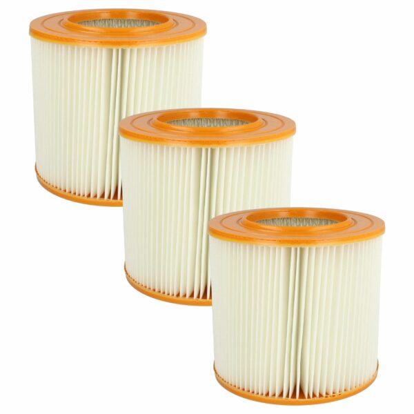 3x Filtros Plissados vhbw Compatíveis com Aspirador Allaway 210813, 10819, 2577, 10813 - Laranja/Branco
