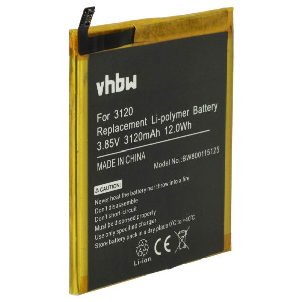 Bateria de Telemóvel vhbw para BQ 3120 - 3120 mAh 3.85 V Li-polímero