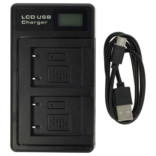 Carregador de Bateria Micro-USB e USB-C vhbw para Câmara Olympus, Bosch e Outras