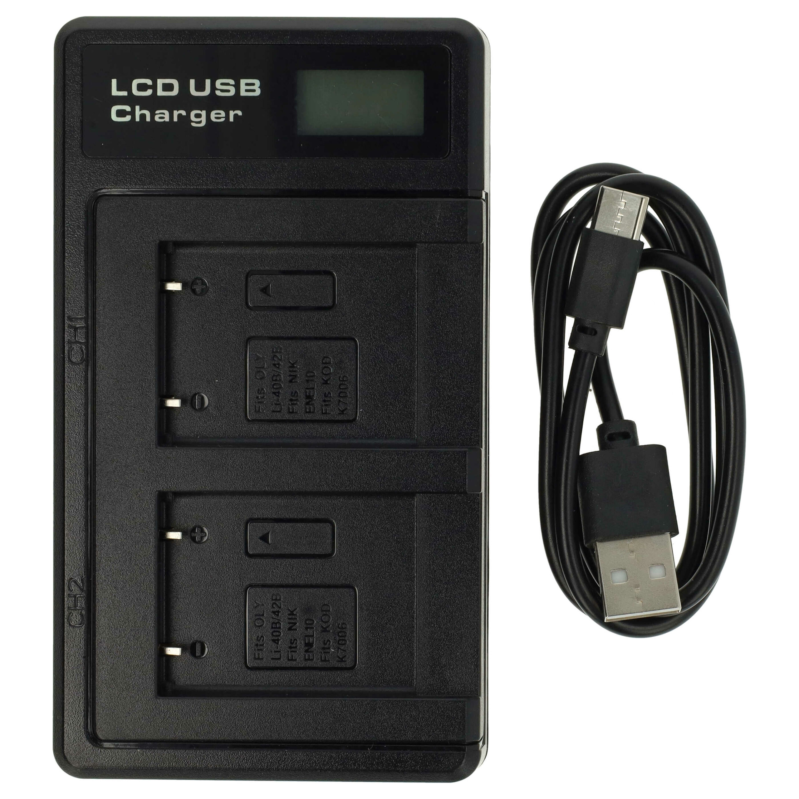 Carregador de Bateria Micro-USB e USB-C vhbw para Câmara Olympus, Bosch e Outras