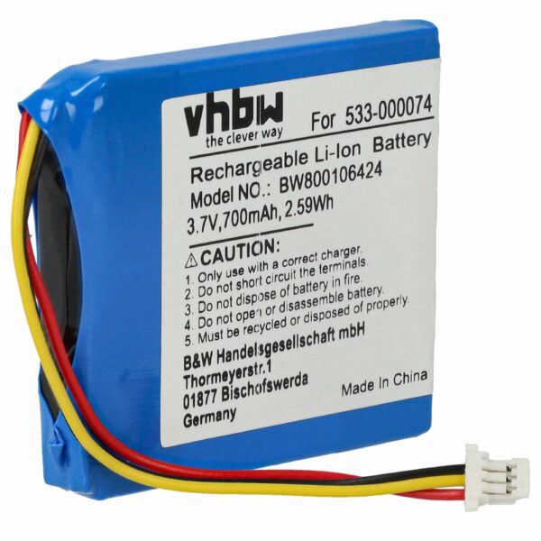 Bateria vhbw para Auscultadores Sem Fios Logitech G930 / F540 - 700 mAh 3.7 V