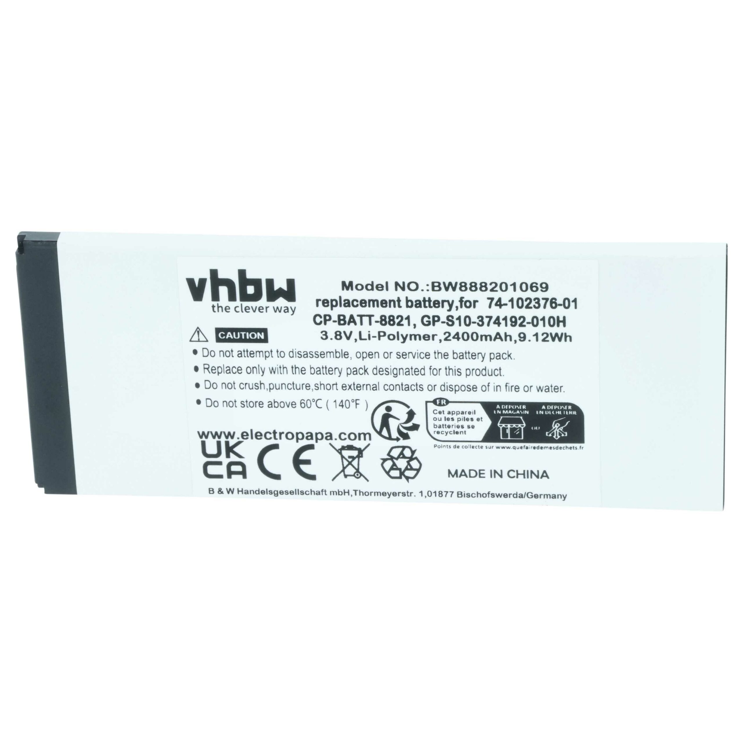 Bateria vhbw para Cisco 8821 - 2400 mAh 3.8V Li-polymer (substitui GP-S10-374192-010H) - Image 3