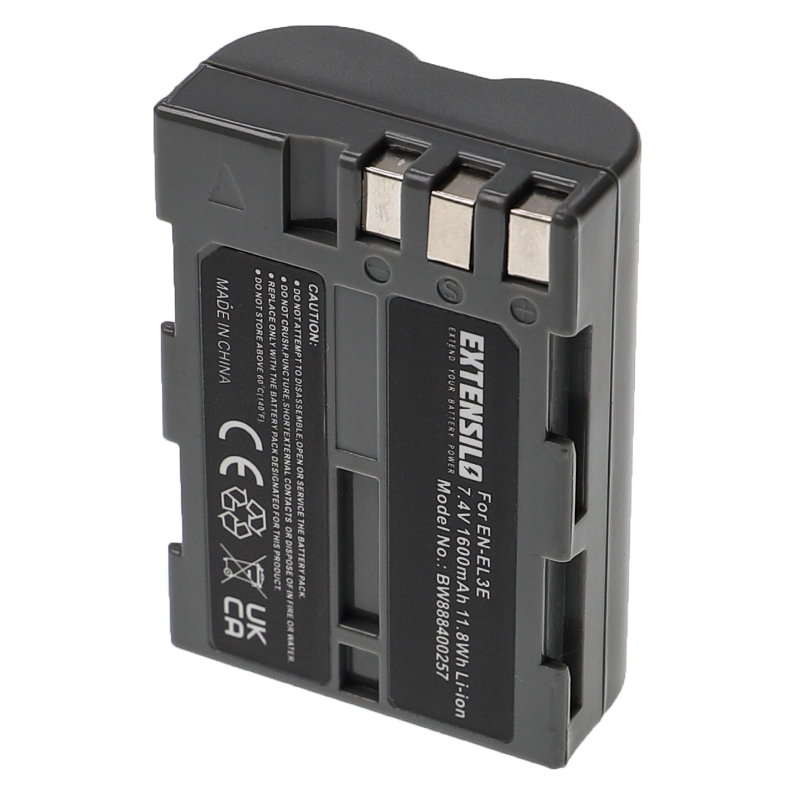 3x Bateria EXTENSILO para Nikon EN-EL3e - 1600mAh, 7.4V - Image 3
