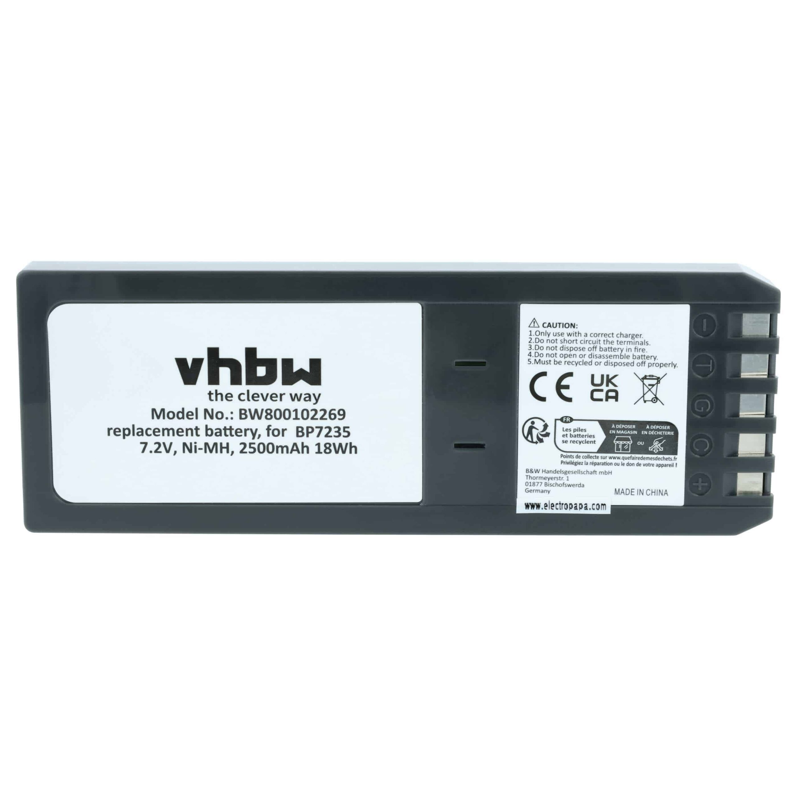 Bateria vhbw 2x 2500 mAh 7.2V NiMH compatível com Fluke BP7235, 668225, 116-066 - Image 3