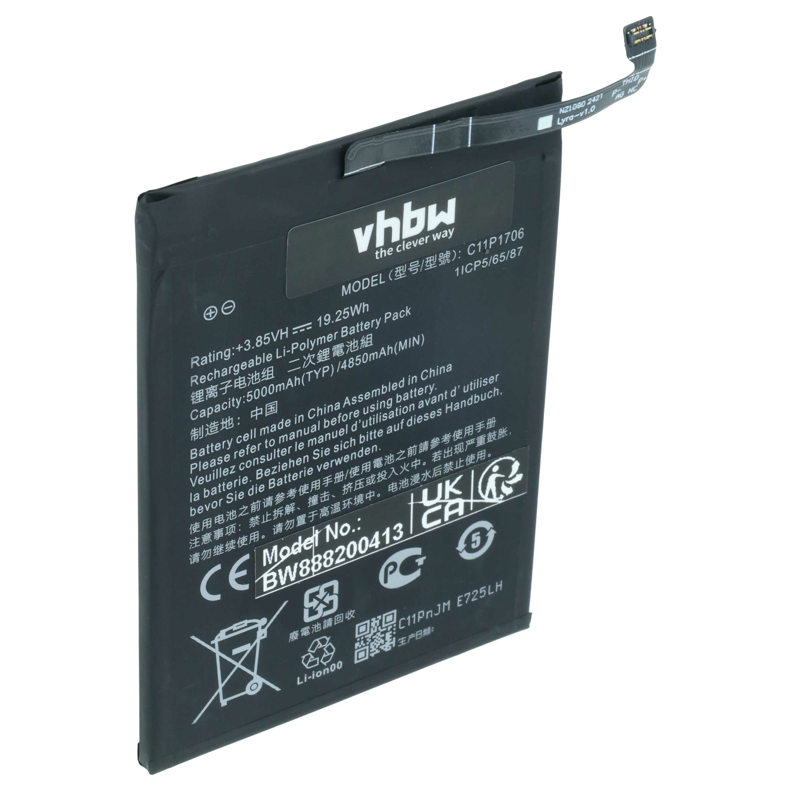 Bateria para Asus C11P1706 (1ICP5/65/87) - 4900 mAh 3.85 V Li-polímero vhbw