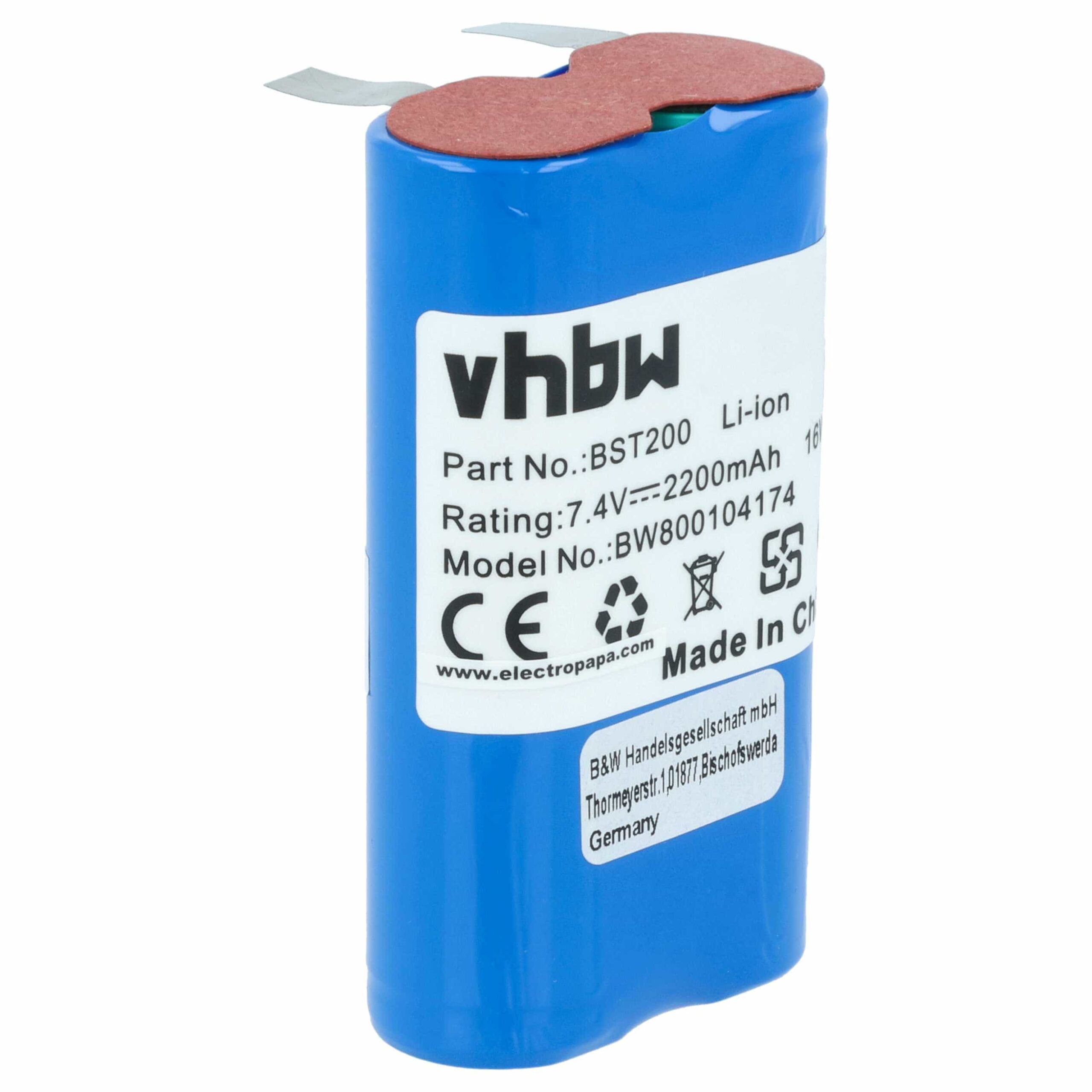 Bateria vhbw para Estação Meteorológica Bosch BST200 - 2200 mAh 7.4V Li-Ion