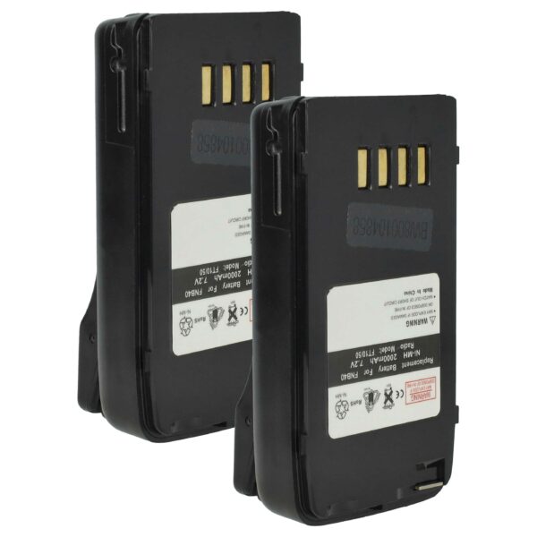 Bateria vhbw 2000 mAh 7.2V NiMH para Rádios Vertex Yaesu - Substitui FNB-V47IS, FNB-V49, FNB-47H, FNB-47, FNB-V47 + Clipe de Cintura