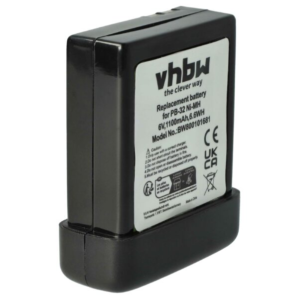 Bateria vhbw para rádio Kenwood PB-32 / PB-33 / PB-34 - 1100 mAh 6 V NiMH