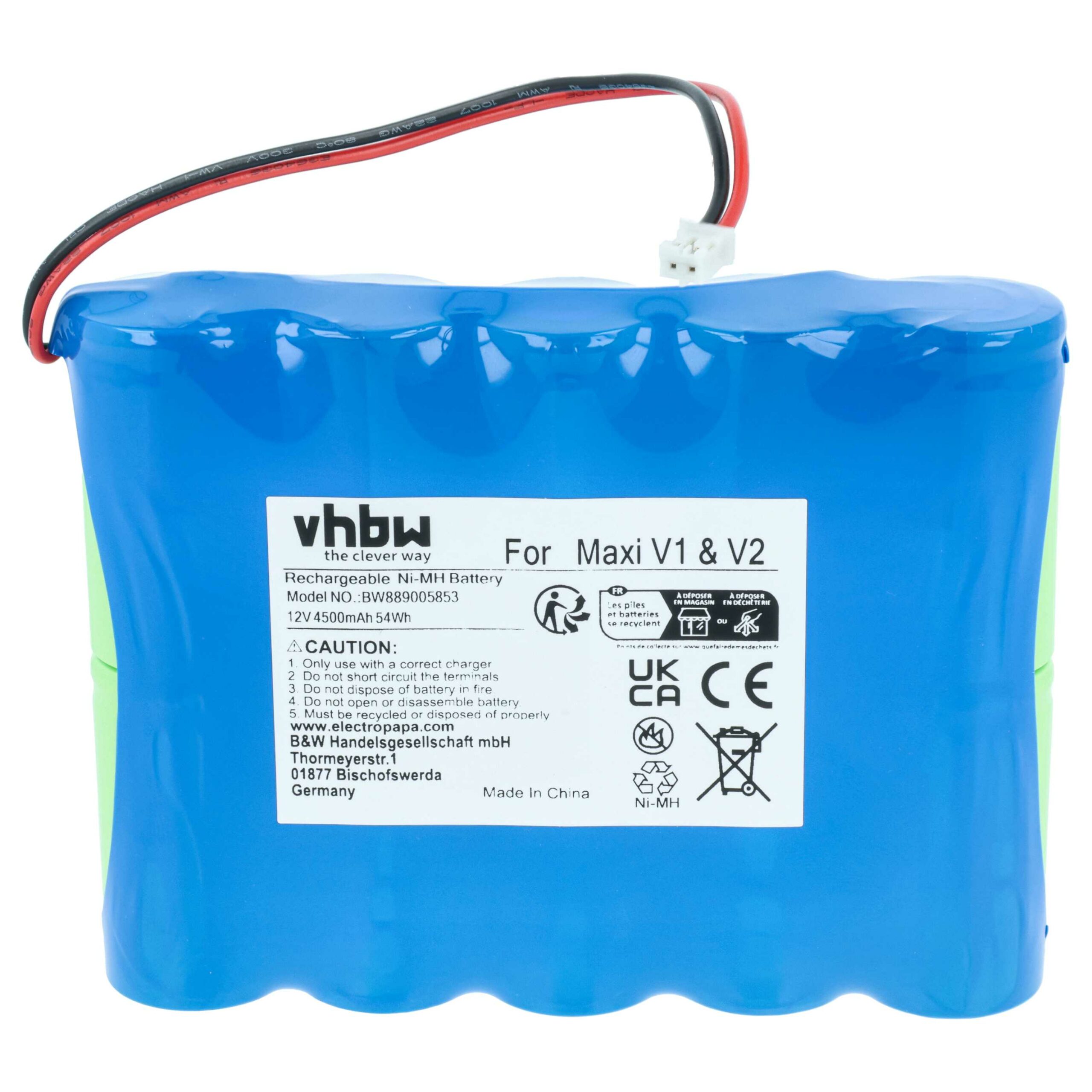 Bateria NiMH 12V 4.5Ah para Luminária ApeLight Maxi - Conjunto de 4 Unidades vhbw - Image 3