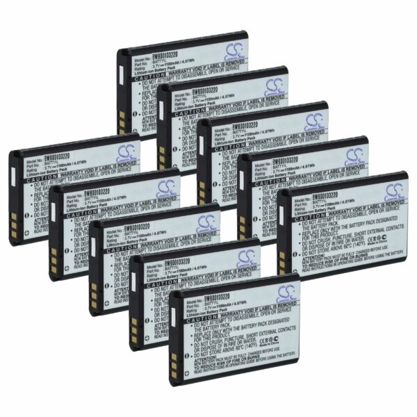 Bateria vhbw 10x para Videocâmara Midland BATT11L - 1100 mAh 3.7 V Li-Ion